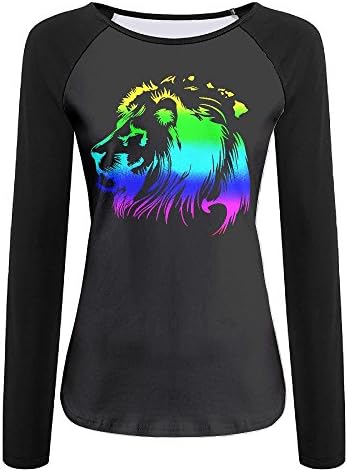 Reggae Rasta Lion Women's Crew Neck Long Sleeve T Shirt Tee XL