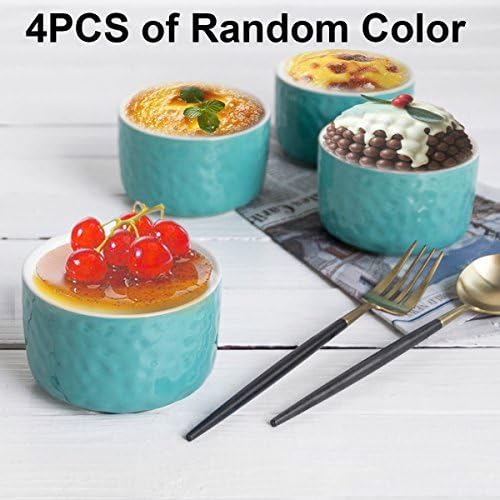 Bakeware Set, Krokori 8 oz Souffle Dish Brulees Dish Pudding Cups Ceramic Baking Casserole for Cooking, Kitchen, Cake, Dinner, Banquet and Daily Use