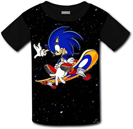 BIBIVE Sonic 3D Printed Short Sleeve Crew Neck T-Shirt for Boys