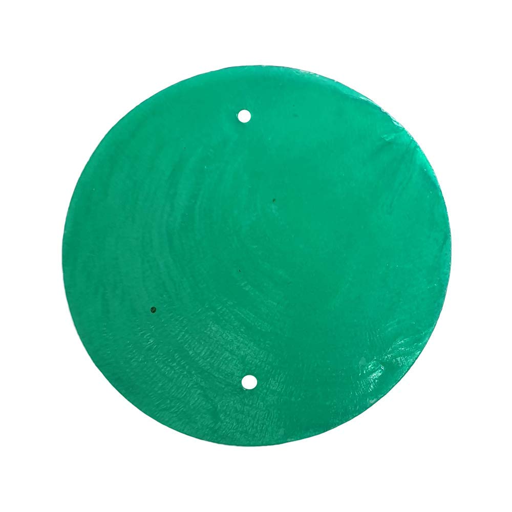 Vie Naturals Capiz Shell Discs 5cm Diameter With 2 holes - 45 Pcs (Green)