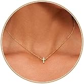 Luxval Cross Necklace for Women -Dainty 14K Gold Plated Cross Necklace Layered Gold Cross Necklace Cross Choker Necklace Gold Cross Necklaces for Women Trendy Gold Jewelry Gifts for Women