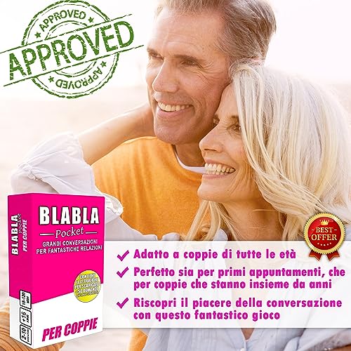 BLABLA Pocket for Couples | Board Games for Adults and Teenagers – Couple Game – Conversation Cards for Meeting Each Other – Gift Ideas for Men and Women, Valentine's Day, Anniversary, Birthday
