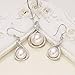 EleQueen 925 Sterling Silver CZ Cream Freshwater Cultured Pearl Infinity Bridal Necklace Hook Earrings Set Clear