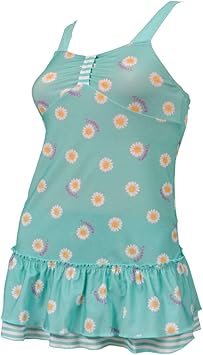 Amazon Co Jp ピアニッシモ ガールズジュニア 水着 女の子ジュニアワンピース水着 Uv スイムウエア 二段フリルスカート マーガレット柄 女児 子供用 サックス 130cm スポーツ アウトドア