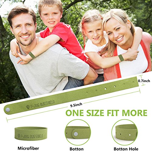 P-JING Mosquito Repellent Bracelets, 100% Natural Plant Based Oil | Soft Material for Kids & Adults | Keeps Bugs & Insects Away Indoor & Outdoor, Pest Control Bug Protection for Kids & Adults