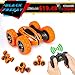 Distianert WJL00039  4WD Stunt Car High Speed Off Road 2.4G Remote Control Truck LED Headlights Electric Race Double Sided Car Tank Vehicle 360 Degree  Spins, Orange