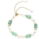 VIKCAUX Healing Crystal Bracelet Gold Wealthy Lucky Pearl Feng Shui Jade Bracelet for Women