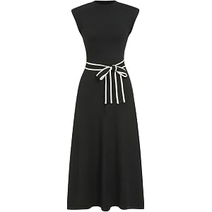 CIDER Women's Turtleneck Sweater Dress Solid Back Cap Sleeve Work Dress | Bow Tie Front, Maxi Dresses Winter Outfits, Trendy