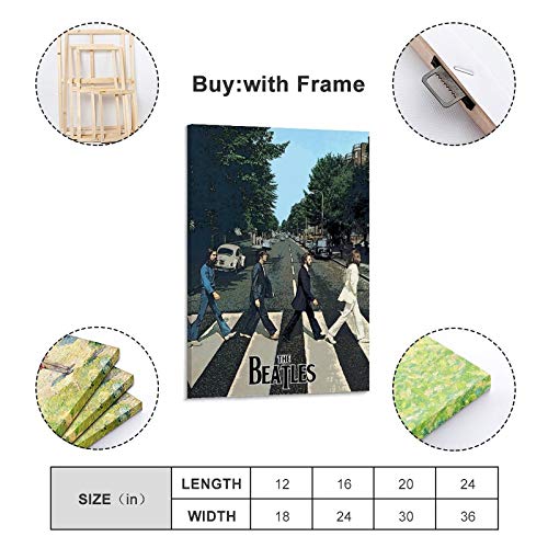 XYDQ Poster décoratif sur toile The Beatles Abbey Road 50 x 75 cm - Les Beatles, Paul McCartney, John Lennon, RIngo Starr, George Harrison XYDQ Poster décoratif sur toile The Beatles Abbey Road 50 x 75 cm – Image 3