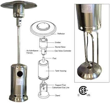 Amazon Com Omcan 23578 Commercial Hmxd B Patio Heater Home Kitchen