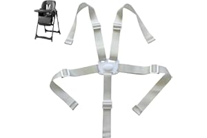 GL-AUKING High Chair Straps Replacement,Universal 5 Point High Chair Harness Straps Adjustable Sturdy Safety Strap Belt (Grey)