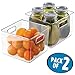 mDesign Refrigerator, Freezer, Pantry Cabinet Organizer Bins for Kitchen, 8