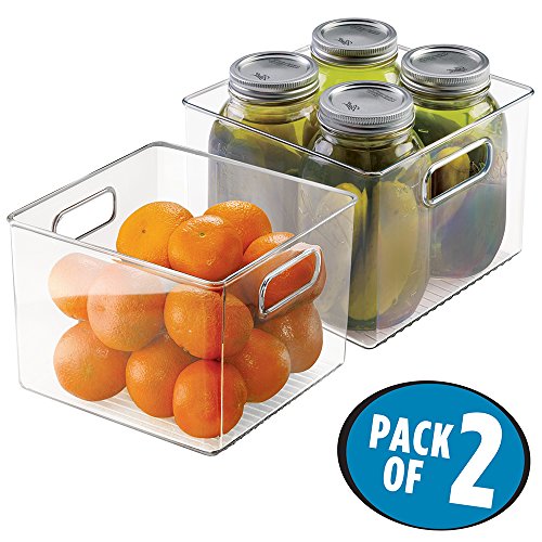 mDesign Refrigerator, Freezer, Pantry Cabinet Organizer Bins for Kitchen, 8