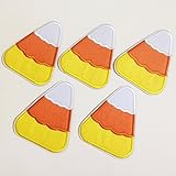 Set of 10 pcs Halloween Candy Corn Iron On Sew On Cloth Embroidered Patches Appliques Machine Embroidery Needlecraft Sewing Projects DIY