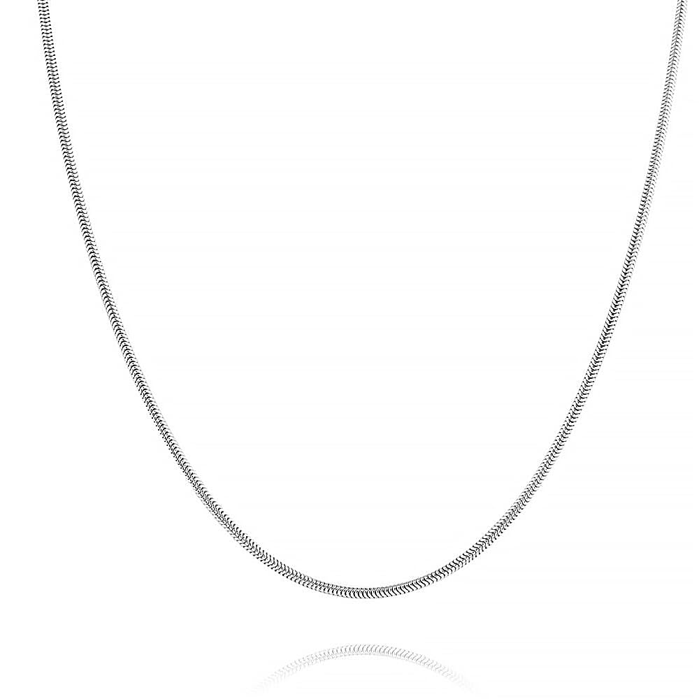LeCalla 925 Sterling Silver 2 MM Magic 8 Sided Italian Snake Chain Necklace for Men and Women 22 Inches