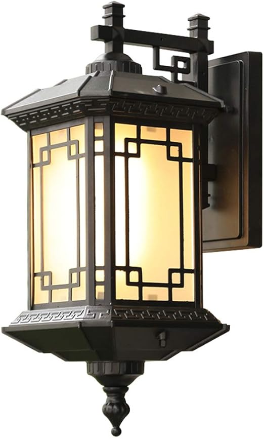 JAQ Vintage Plaza de la Linterna lámpara de Pared de Metal de Aluminio