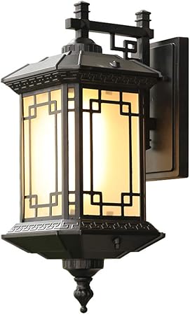 JAQ Vintage Plaza de la Linterna lámpara de Pared de Metal de Aluminio