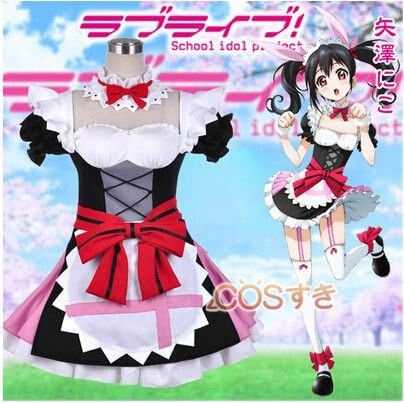 Amazon コスプレ衣装 Love Live ラブライブ School Idol Project 矢澤にこ にこにー にこちゃん メイド服 コスプレ衣装 Cos 高品質 Cosplay アニメ コスチューム コスプレ 仮装 通販