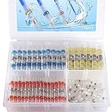 Haisstronica 120PCS Solder Seal Wire Connectors-Heat Shrink Butt Connectors-Waterproof Solder Wire Connectors for Marine Automotive Watercraft Electronics Electrical (45Red 40Blue 25White 10Yellow)