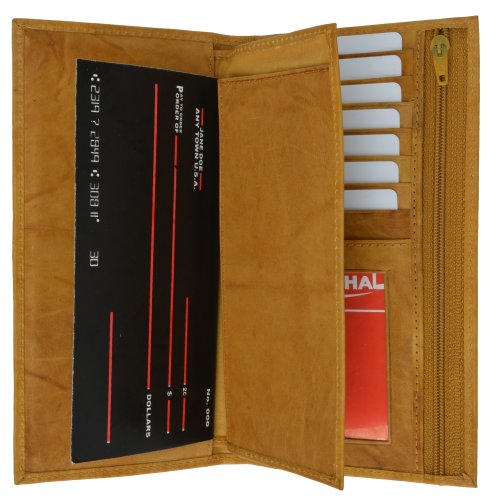 Genuine Leather Checkbook Cover Wallet Organizer with Credit Card Holder