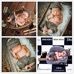 Newborn Monthly Baby Photo Props Stripe Cool Boys
