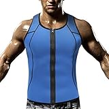 HOPLYNN Men Waist Trainer Vest for Weightloss, Hot Neoprene Corset Compression Sweat vest Body Shaper, Zipper Slimming Sauna Tank Top Workout Shirt -XL