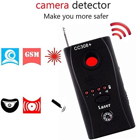 Wireless Detector for Spy Hidden Camera, Lens Detector Adjustable Detection Sensitivity Signal Bug RF Finder GSM Voice Device