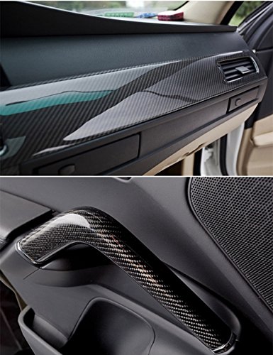 Karlor 5D Carbon Fiber Vinyl Car Wrap Film 5ft x 1ft Interior DIY Bubble Free Air Release High Glossy Black 12 Inch x 60 Inch - Thumbnail 6