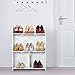 Finether 3-Shelf Shelving Unit, Modular Sakura White Wooden Plastic Composite 3 Tier Shelving Unit Storage Shelf Bookcase Display Shelf with 4 Compartments for Bedroom Living Room Kitchen Office