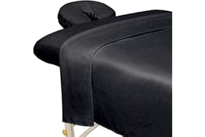 ForPro Professional Collection Premium Microfiber 3-Piece Massage Sheet Set, Black, Ultra-Light, Stain, and Wrinkle-Resistant