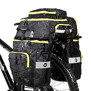 BAIGIO Pannier Bag 3 in 1 Waterproof Bicycle 70L Bike Bag Rear Rack Bici Bags for Cycling Travel with Rain Cover