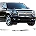 IKON MOTORSPORTS Lights Compatible With 2015-2020 Chevy Suburban Tahoe, Front Fog lights Trim Pairs Chrome LTZ Trim