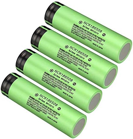 Skywolfeye 4 Pack of NCR18650B Flat Top Batteries 3.7V 3400mAH Lithium Rechargeable Battery for LED Lights/Toys/Alarm Clocks/Flashlight Torch