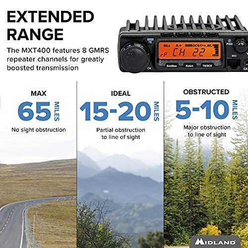 Midland MXT400 40 Watt GMRS MicroMobile Two Way Microphone Radio