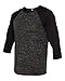 Bella Canvas Unisex 3/4-Sleeve Baseball T-Shirt M Blck MRBLE/Blck Black Marble/Black