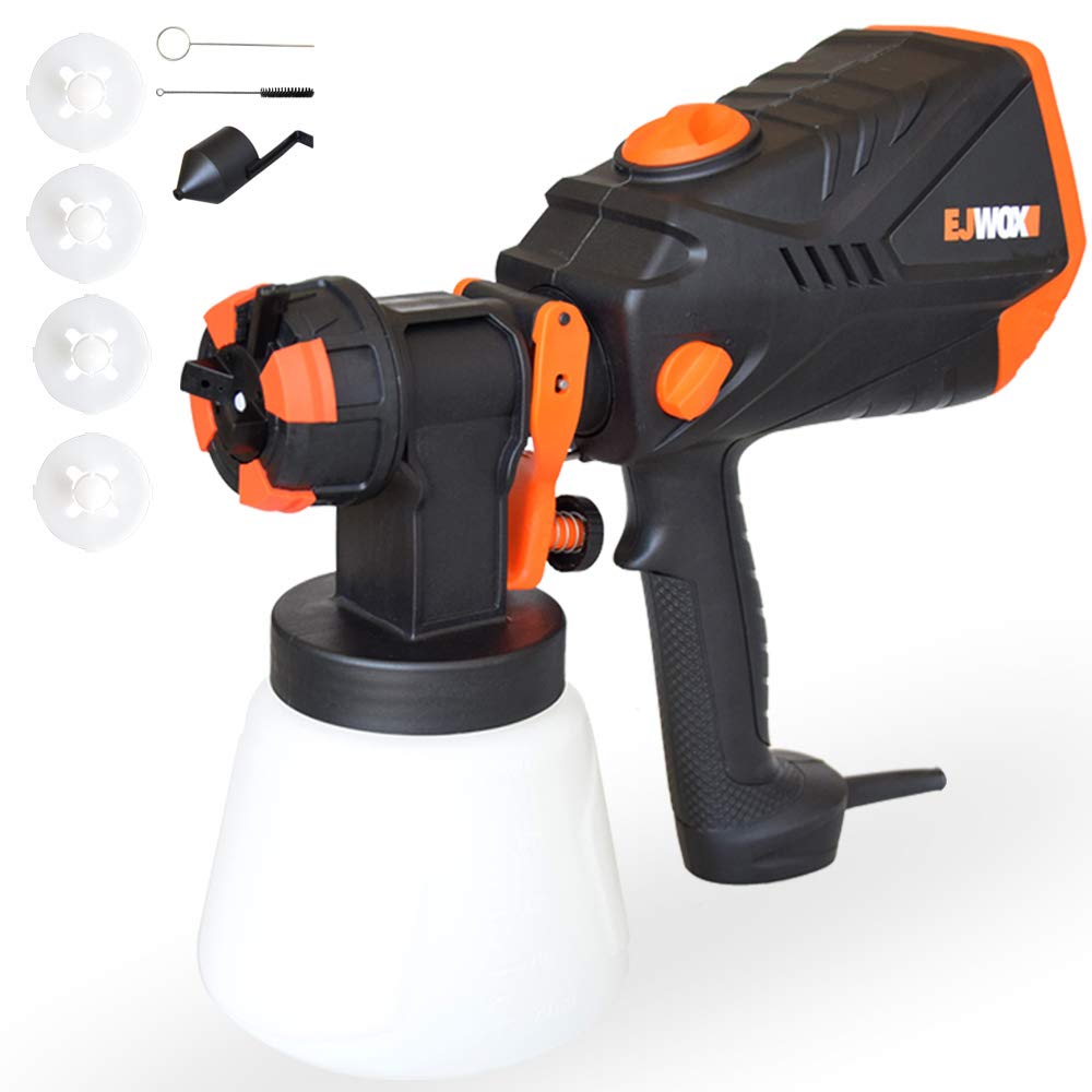 Paint Sprayer 1000ml/min - 600 Watt High Power HVLP Home Sprayers Electric Spray Gun with 3 Spray Patterns/4 Nozzle Sizes/Adjustable Valve Knob/Flow Control Ideal for Indoor & Outdoor Precise Paint