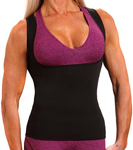 the shrink shop Slimming Body Shaper Belly Fat Back Fat Burner Base Layer Sweat Tank Top (Black, XX Large)