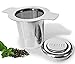 Teablee Tea Strainer for Loose Leaf Tea - Large 304 Stainless Steel Extra-Fine Mesh Brew-in-Mug Basket - Helps Make Brewing Loose Tea Easy