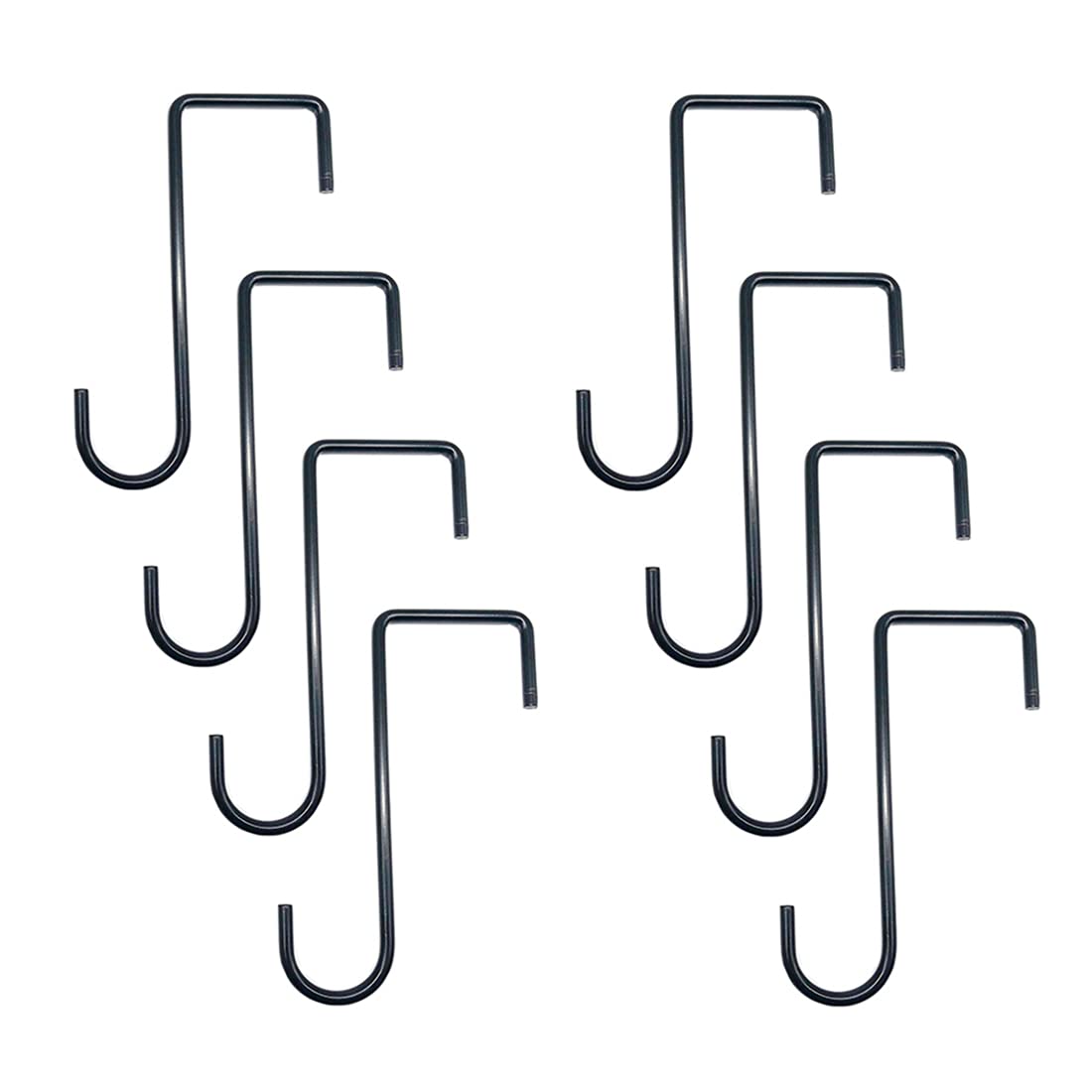 Zimjoy 8 Pcs Vinyl Fence Hooks,Patio Hooks Plant Hanger Stainless Steel Wall Hanging Brackets for Outdoor Indoor Hanging Bracket,Lanterns, Bird Feeder,Chimes No Screws Need (Black)