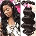 Sunber Body Wave Human Hair Bundles, 12A Grade Brazilian Virgin Hair 10”12”14”Hair Extensions 3 Bundles 100% Unprocessed Weave Bundles Natural Black Color Double Weft Body Wave Bundles