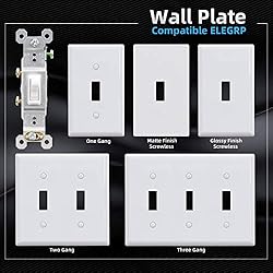 ELEGRP Single Pole Toggle Light Switch, 15 Amp, 120