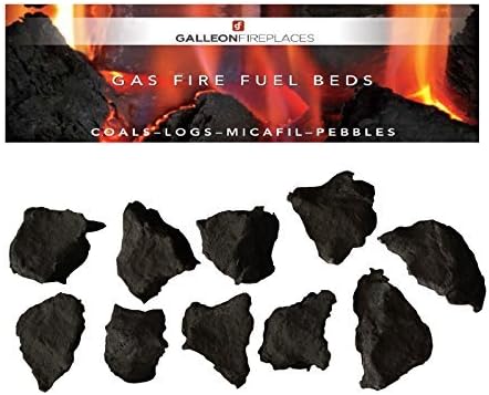 LARGE RANDOM SHAPED COALS FOR GAS FIRE CERAMIC REPLACEMENT COALS. TOP UK QUALITY! BOX OF 10 IN BRANDED GALLEON FIREPLACES PACKAGING!! by Galleon fireplaces