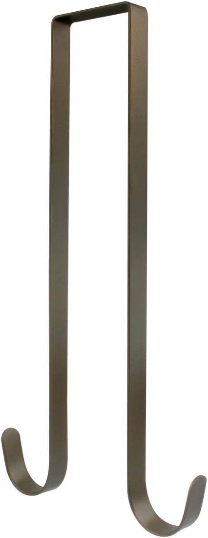 Wreath Hangers - BNYZWOT 12 Inches Over The Door Bronze Metal Double Wreath Hanger - Holds 2 Wreaths with This 2 Sided Hanger - Premium Sturdy Metal Bronze