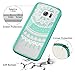 SmartLegend Galaxy S7 Case, Retro Totem Mandala Floral Pattern Clear Acrylic PC Hard Back Cover with TPU Bumper Frame Hybrid Transparent Protective Shell Case for Samsung Galaxy S7 (Mint)
