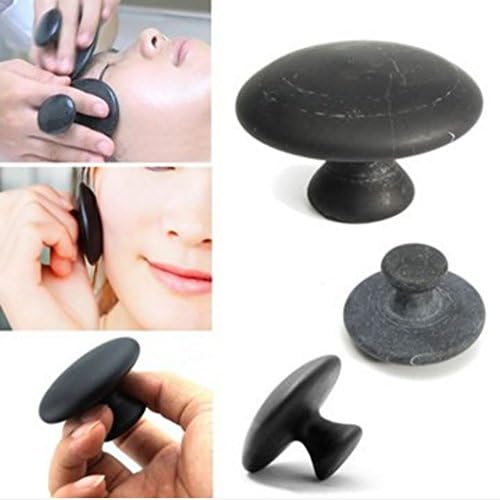 1Pcs Natural Black Bian Gua Sha Massage Sone Mushroom Improve Blood Circulation Metaboism Massager by Saturday24