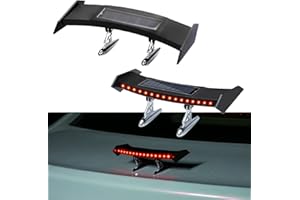 UUAKARIN Mini Spoiler Auto Car Tail Decoration Spoiler Wing Carbon Fiber Can be Luminous Solar Charging Punch-Free Tail Light