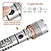 Tactical T6 Flashlight Rechargeable LED Torch With AC+Car Charger+18650 Battery (Silver)