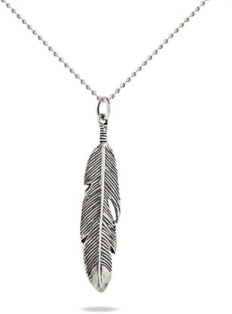 Sterling Silver Feather Pendant 