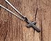 Xianli Wang Men Women Simple Cross Pendant Stainless Steel Titanium Necklace Car Rearview Mirror Pendant(Black)