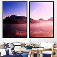 2 Piece Framed Canvas Wall Art Sunset Canvas Prints Home Artwork Decoration for Living Room,Bedroom - 16